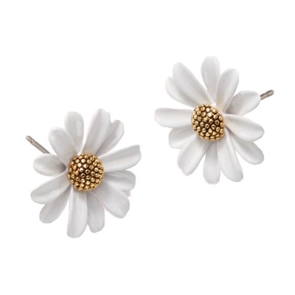 KATE SPADE • Into The Bloom White Daisy Flower Stud Earrings - Picture 5 of 6
